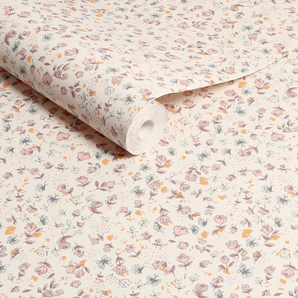 Next Calm Ditsy Floral Cream Wallpaper - 122882_ROLLSHOT_CALM DITSY FLORAL CREAM_01.jpg