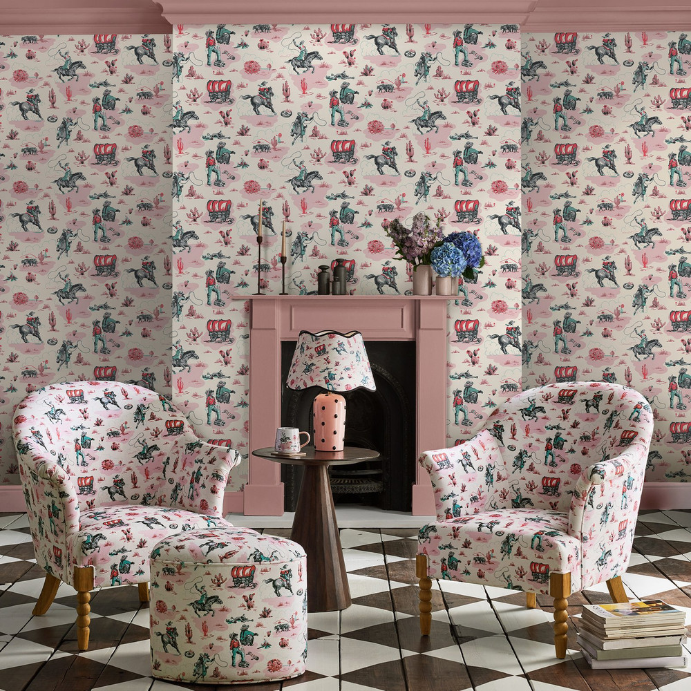 Cath Kidston Cowgirls Pink Wallpaper - 125534_ROOMSET_COWGIRLS PINK_01.jpg