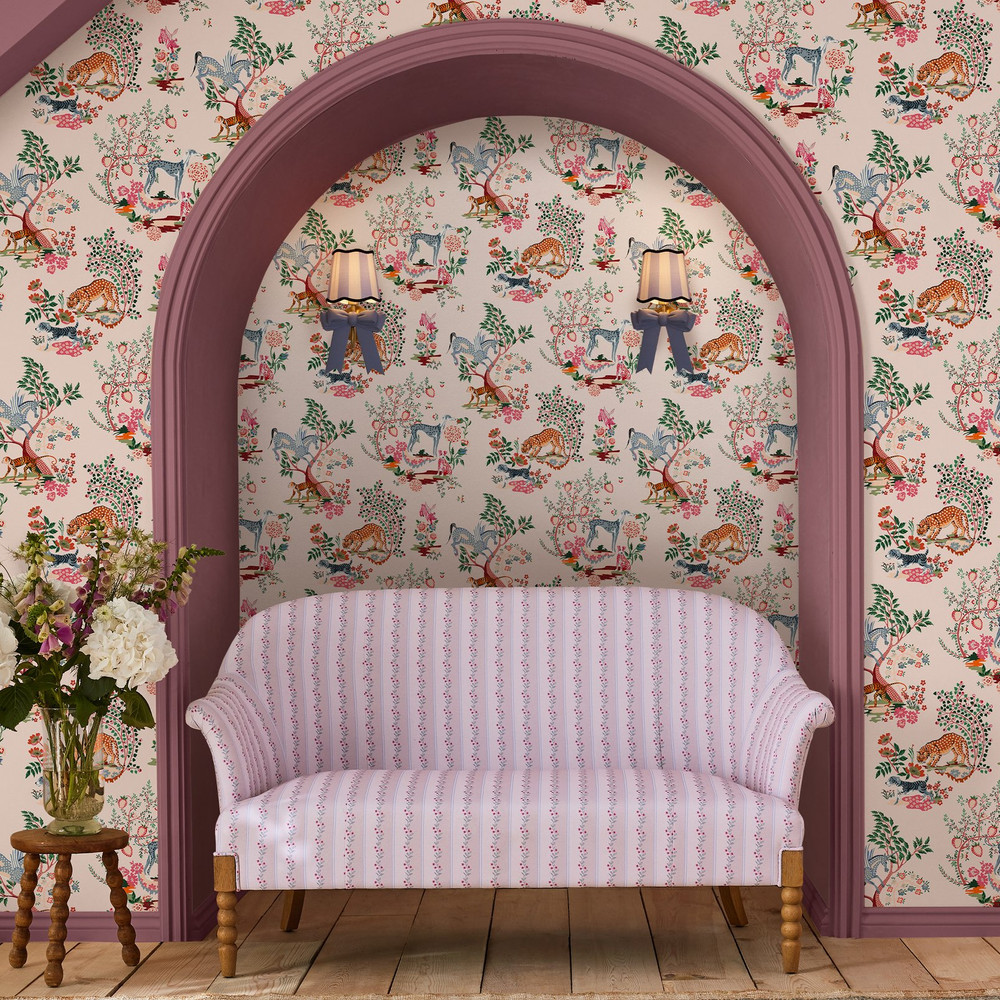 Cath Kidston Painted Kingdom Pink Wallpaper - 125528_ROOMSET_PAINTED KINGDOM PINK_01.jpg