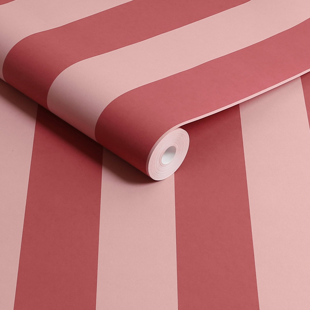 Cath Kidston Canopy Stripe Pink & Red Wallpaper - 125519_ROLLSHOT_CANOPY STRIPE PINK & RED_01.jpg