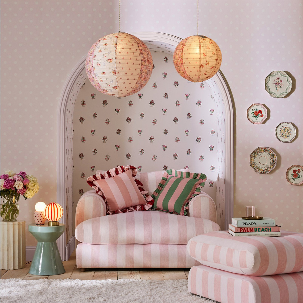 Cath Kidston Button Spot Pink Wallpaper - 125520_ROOMSET_BUTTON SPOT PINK_01.jpg