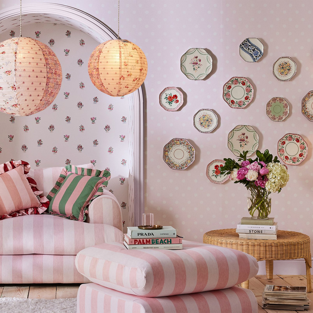 Cath Kidston Button Spot Pink Wallpaper - 125520_ROOMSET_BUTTON SPOT PINK_02.jpg