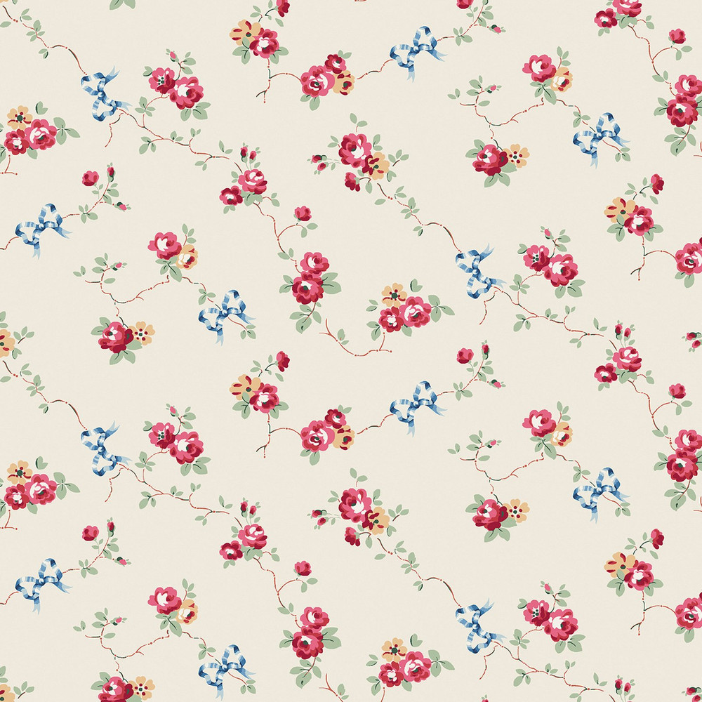 Cath Kidston Rose & Bows Cream Wallpaper - 125511_TILE_ROWS & BOWS CREAM_01.jpg