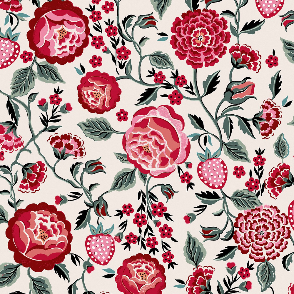 Cath Kidston Strawberry Garden Rose Wallpaper - 125497_TILE_STRAWBERRY GARDEN ROSE_01.jpg