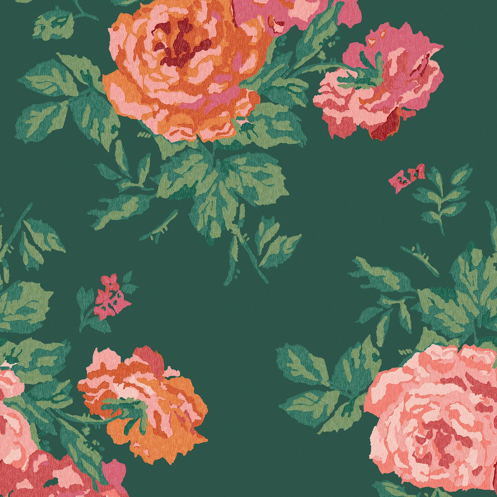 Cath Kidston Archive Rose Green Wallpaper - 125496_TILE_ARCHIVE ROSE GREEN_01.jpg