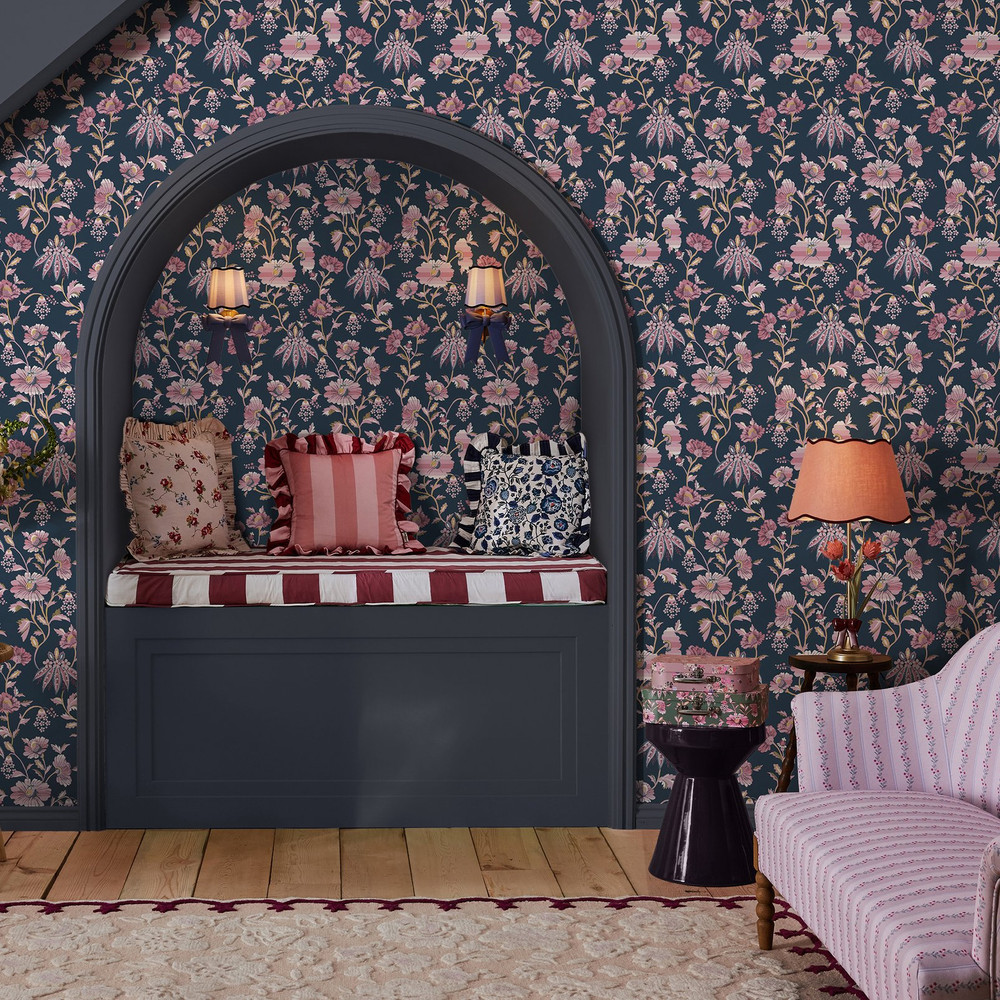Cath Kidston Friendship Garden Navy Wallpaper - 125525_ROOMSET_FRIENDSHIP GARDEN NAVY_01.jpg