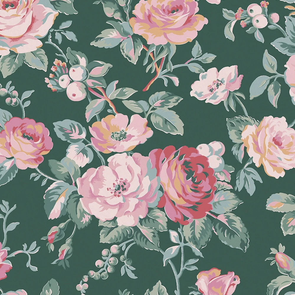 Cath Kidston Garden Rose Green Wallpaper - 125502_TILE_GARDEN ROSE GREEN_01.jpg