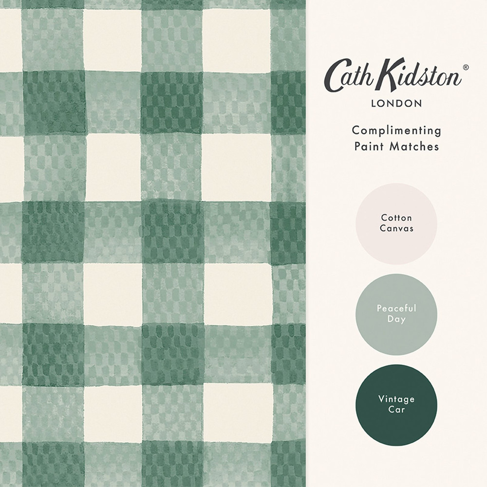 Cath Kidston Painted Gingham Green Wallpaper - 125516_FLATLAY_PAINTED GINGHAM GREEN_01.jpg