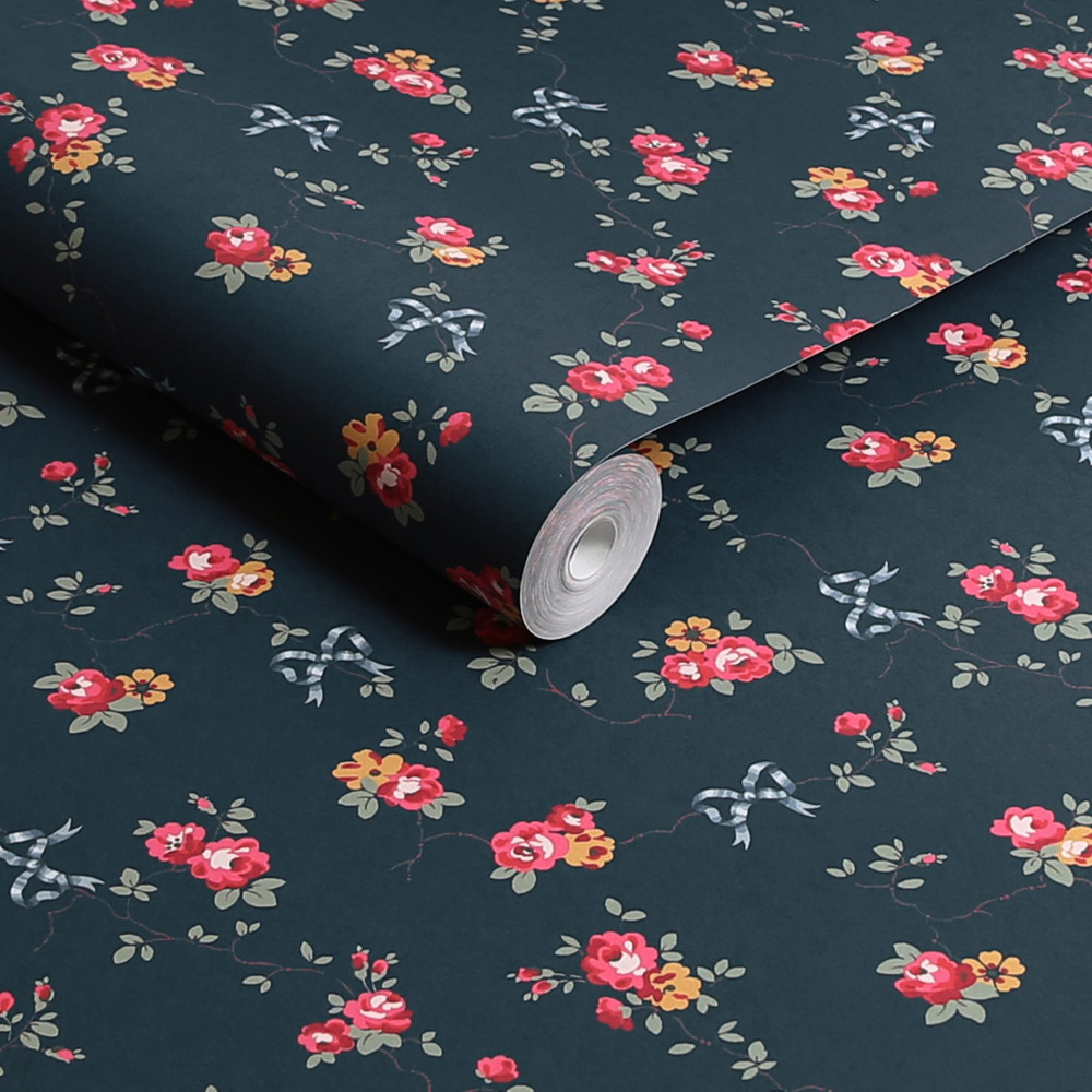 Cath Kidston Rose & Bows Navy Wallpaper - 125512_ROLLSHOT_ROWS & BOWS NAVY_01.jpg
