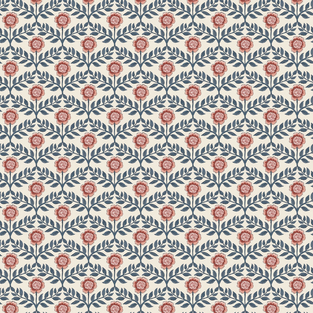 Joules Stately Floral Cream & Blue Wallpaper - 128956_TILE_STATELY FLORAL PRINT CREAM & BLUE_01.jpg