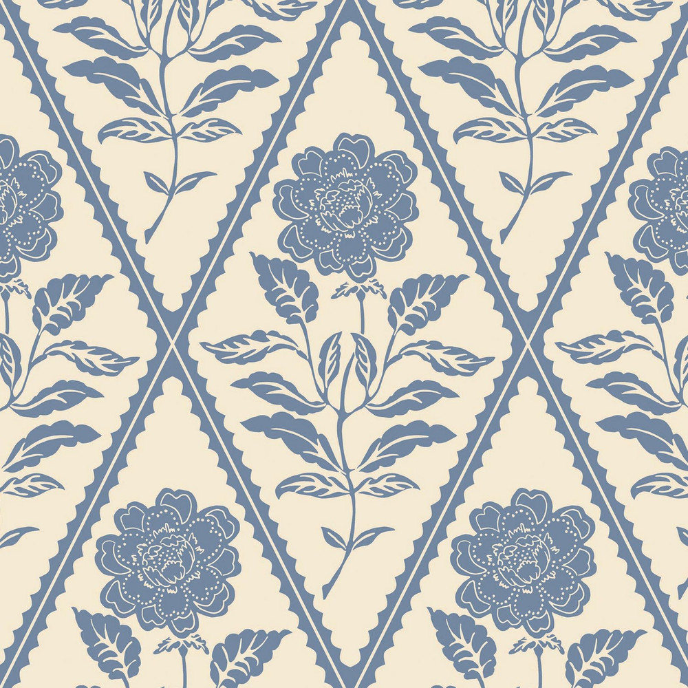 Joules Juliette Floral Cream & Blue Wallpaper - 128908_TILE_JULIETTE FLORAL PRINT CREAM & BLUE_01.jpg