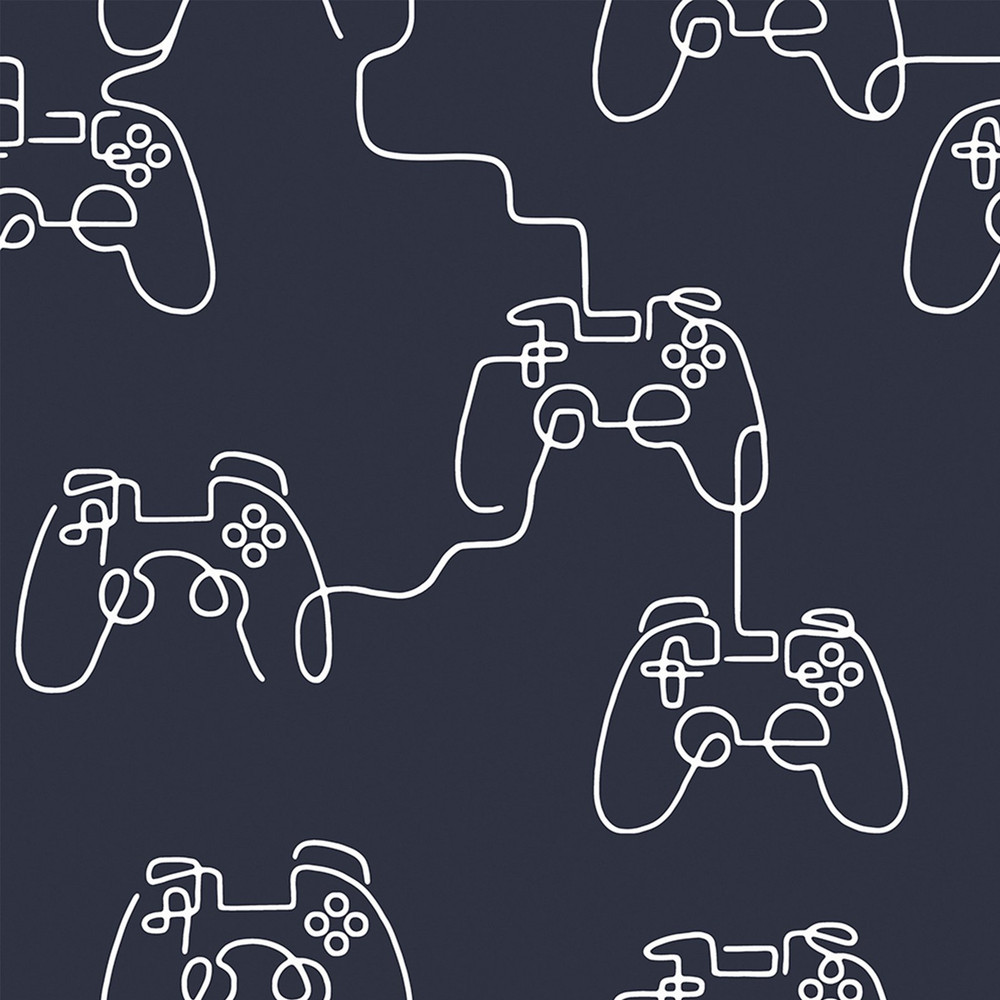 Next Gamer Doodle Navy Wallpaper - 127712_TILE_GAMER DOODLE NAVY_01.jpg