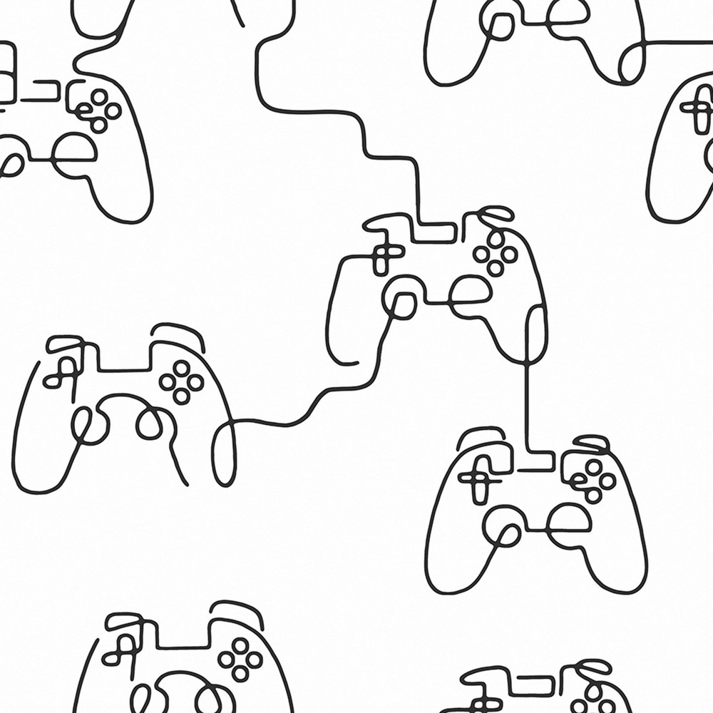 Next Gamer Doodle Black & White Wallpaper - 127711_TILE_GAMER DOODLE BLACK AND WHITE_01.jpg