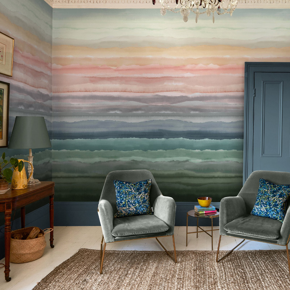 Strata Dawn Bespoke Mural in a Roomset