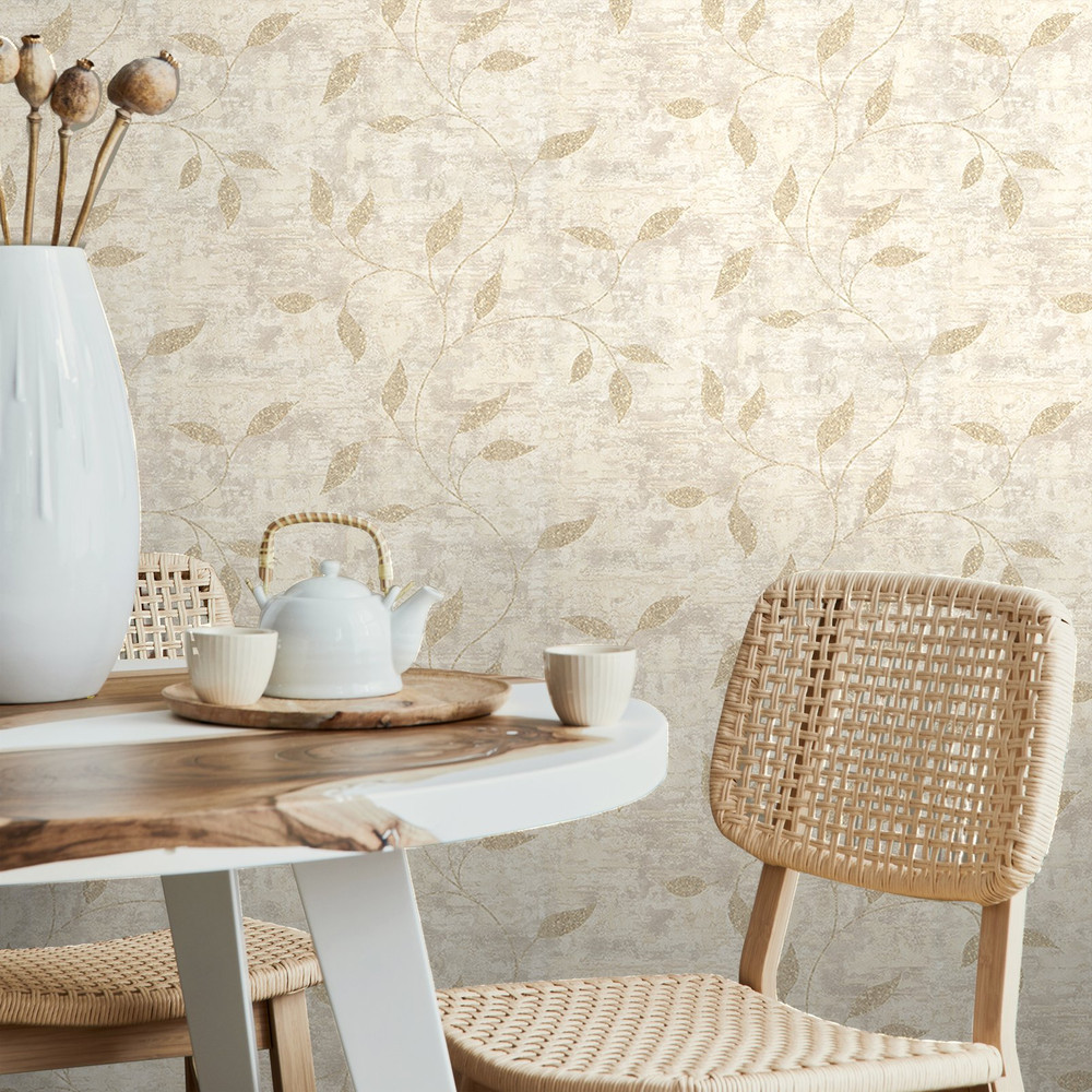 Ornamental Leaf Cream Wallpaper - 128805_ROOMSET_ORNAMENTAL LEAF CREAM_02.jpg