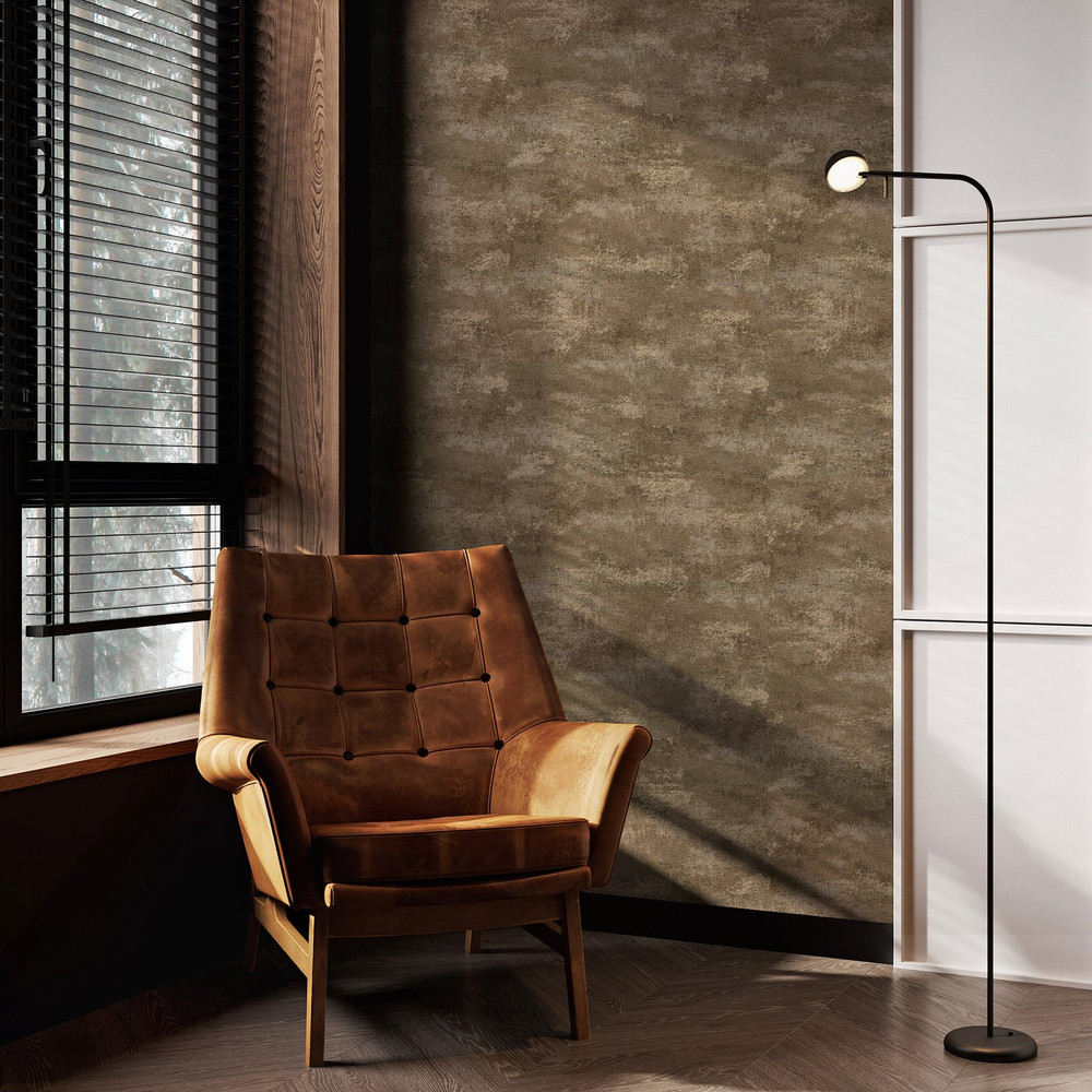 Urban Plaster Bronze Wallpaper - 128802_ROOMSET_URBAN PLASTER BRONZE_01.jpg