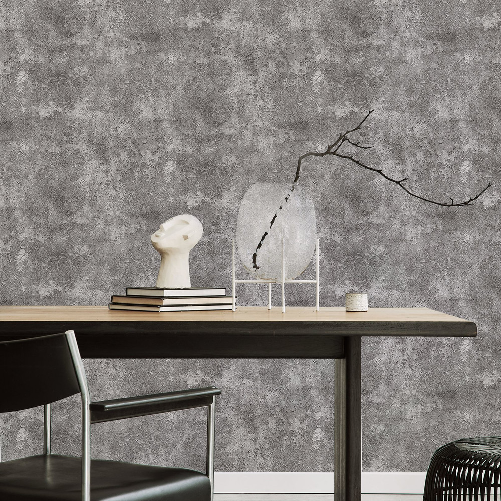 Urban Concrete Grey Wallpaper - 128778_ROOMSET_URBAN CONCRETE GREY_01.jpg
