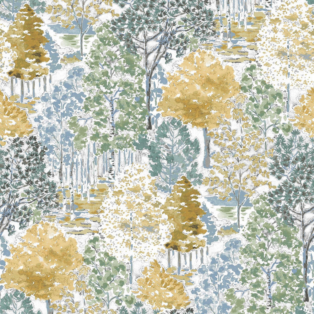 Laura Ashley Bernwood Ochre Yellow Wallpaper - 130153_TILE_BERNWOOD OCHRE YELLOW_01.jpg