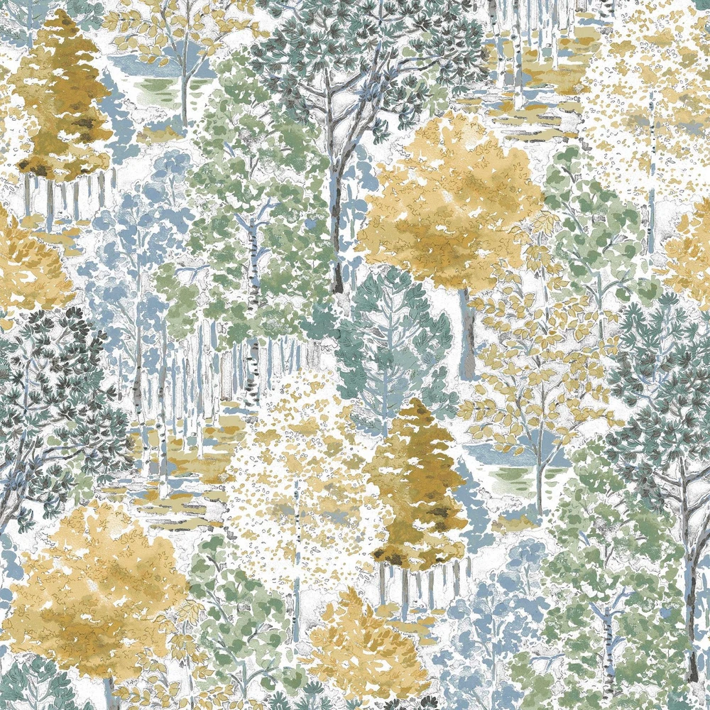 Laura Ashley Bernwood Ochre Yellow Wallpaper - 130153_TILE_BERNWOOD OCHRE YELLOW_01.jpg