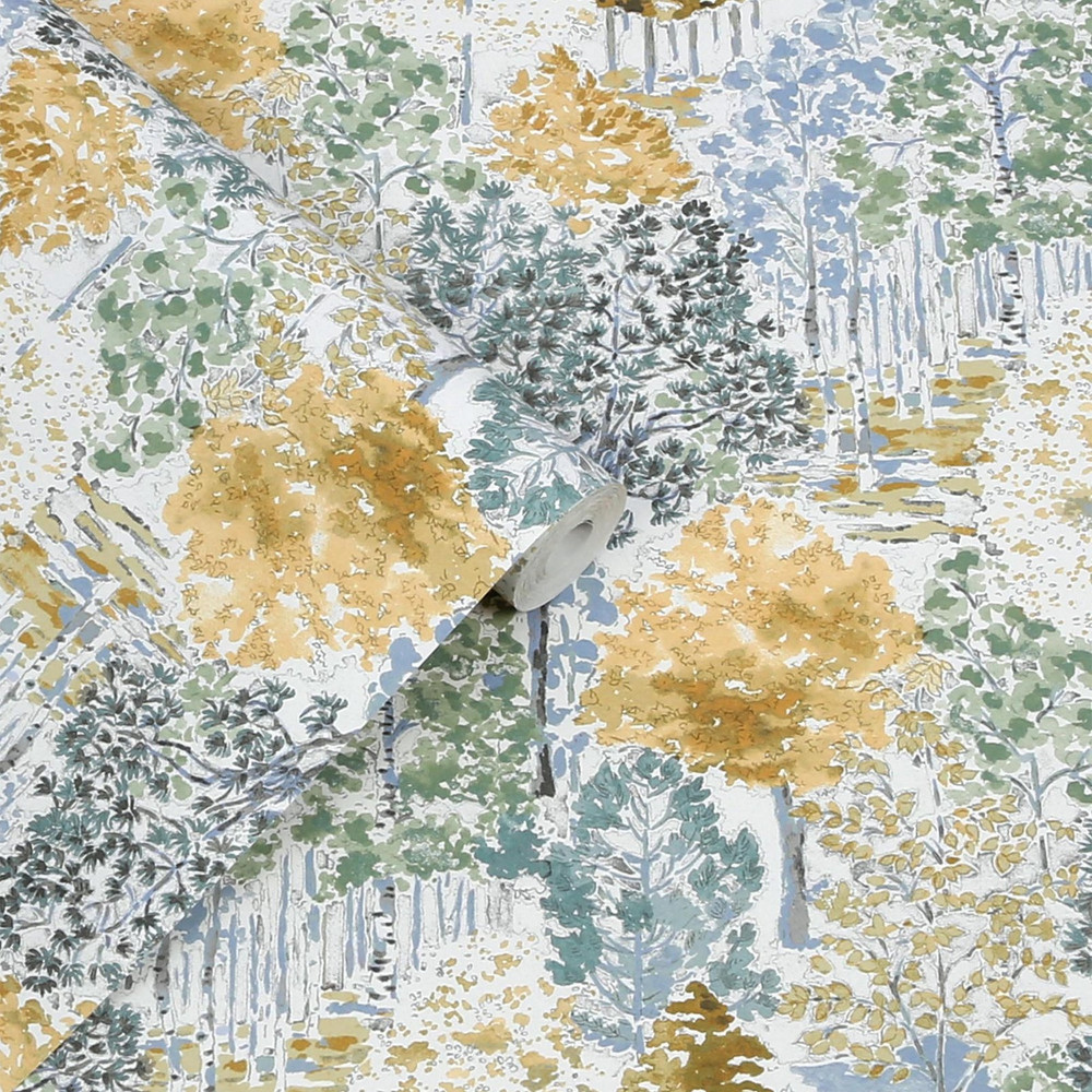 Laura Ashley Bernwood Ochre Yellow Wallpaper - 130153_ROLLSHOT_BERNWOOD OCHRE YELLOW_01.jpg