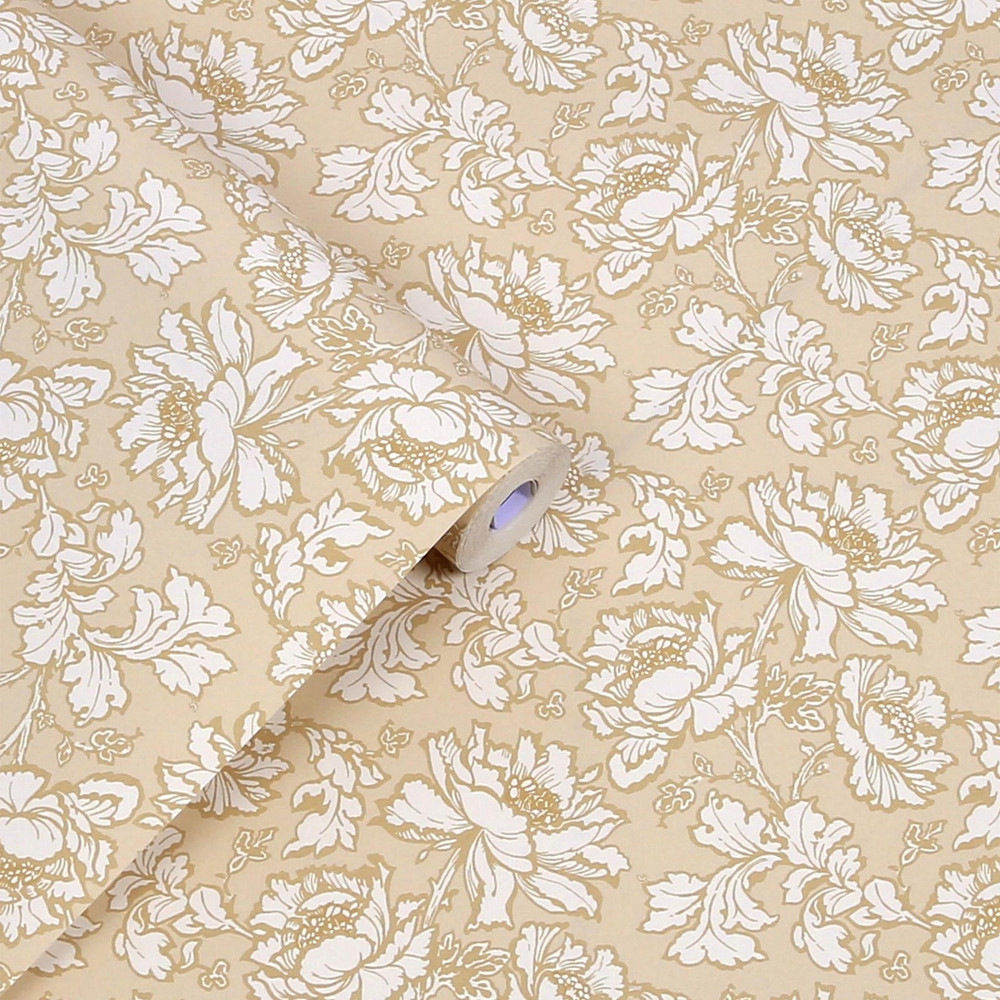 Laura Ashley Tamara Gold Wallpaper - 130101_ROLLSHOT_TAMARA GOLD_01.jpg