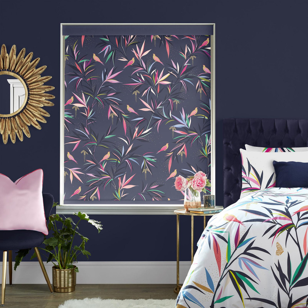 Bamboo Smokey Blue Roller Blind by Sara Miller - 130743rol_ROOMSET_02.jpg