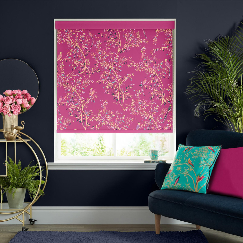 Birds of Paradise Fuchsia Roller Blind - 131222rol_ROOMSET_01.jpg