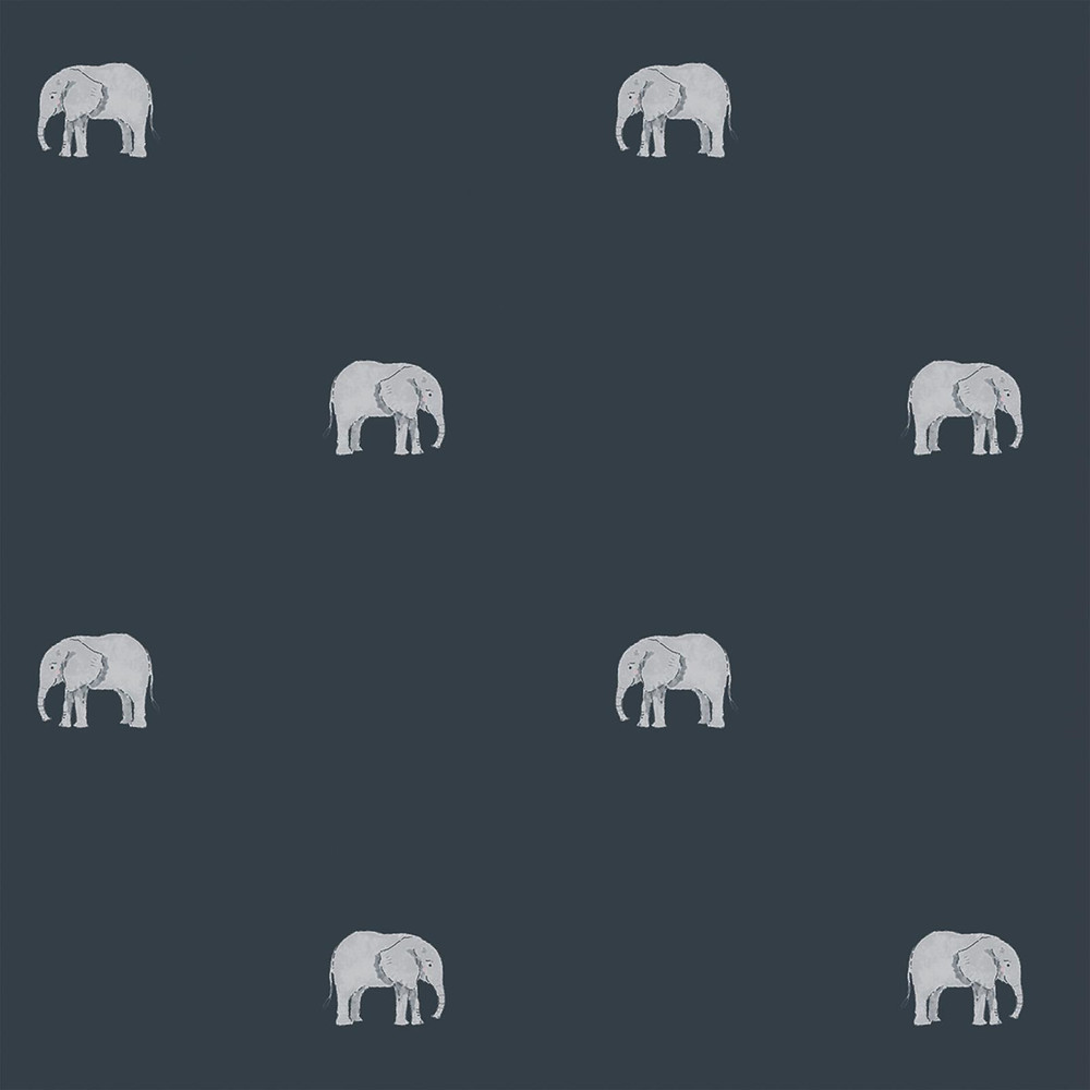 Elephant Deep Navy Roller Blind by Sophie Allport - 131204rol_DETAIL_01.jpg