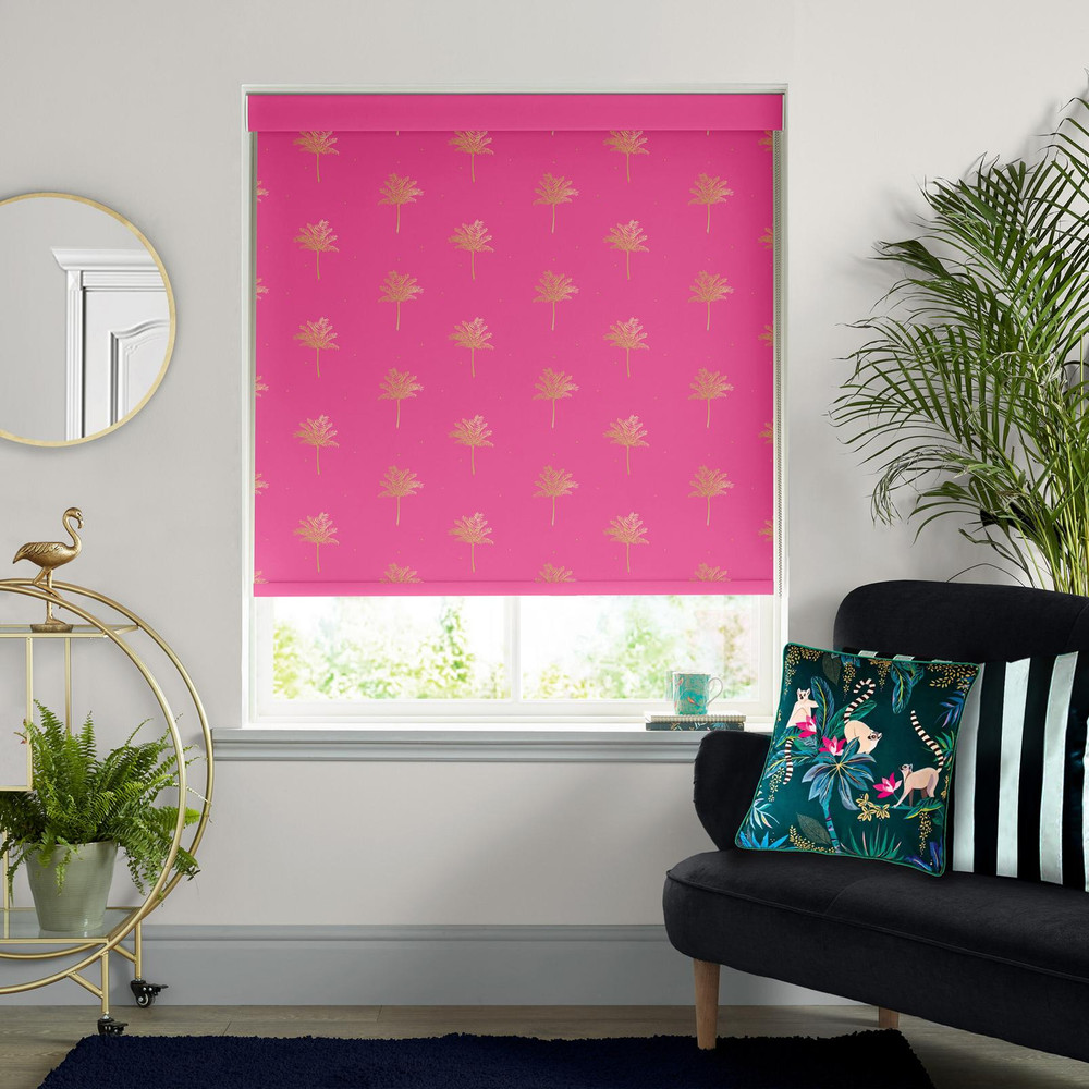 Small Palm Tree Pink Roller Blind - 131143rol_ROOMSET_01.jpg