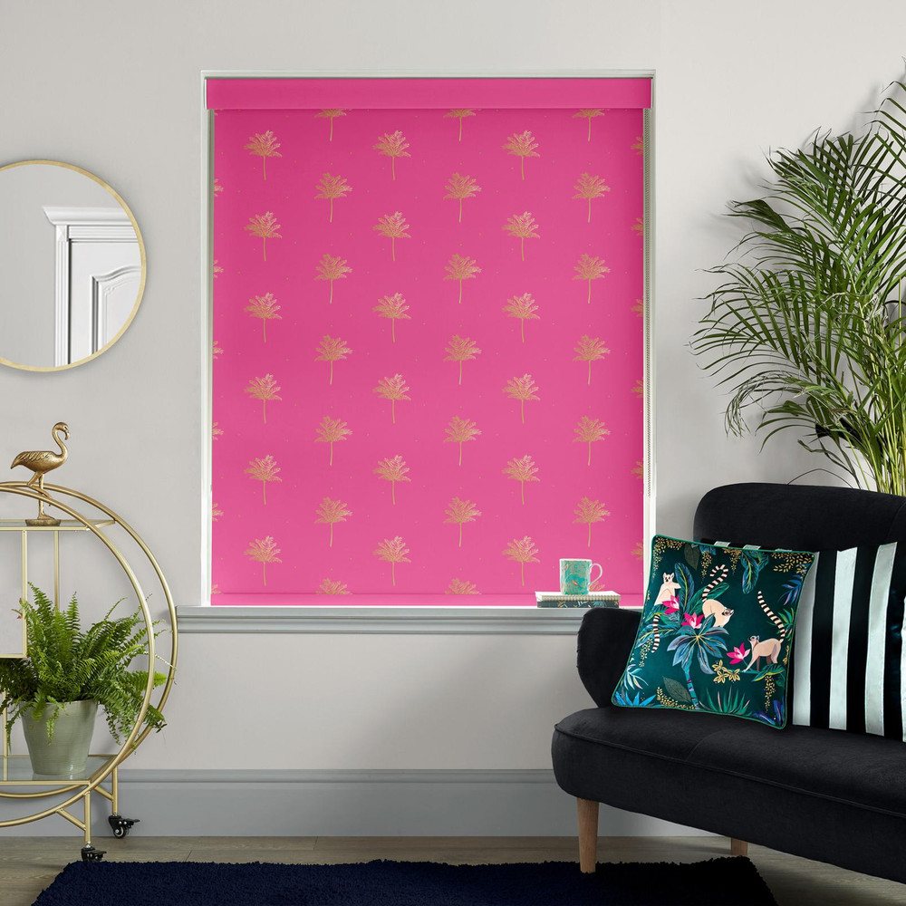 Small Palm Tree Pink Roller Blind by Sara Miller - 131143rol_ROOMSET_02.jpg