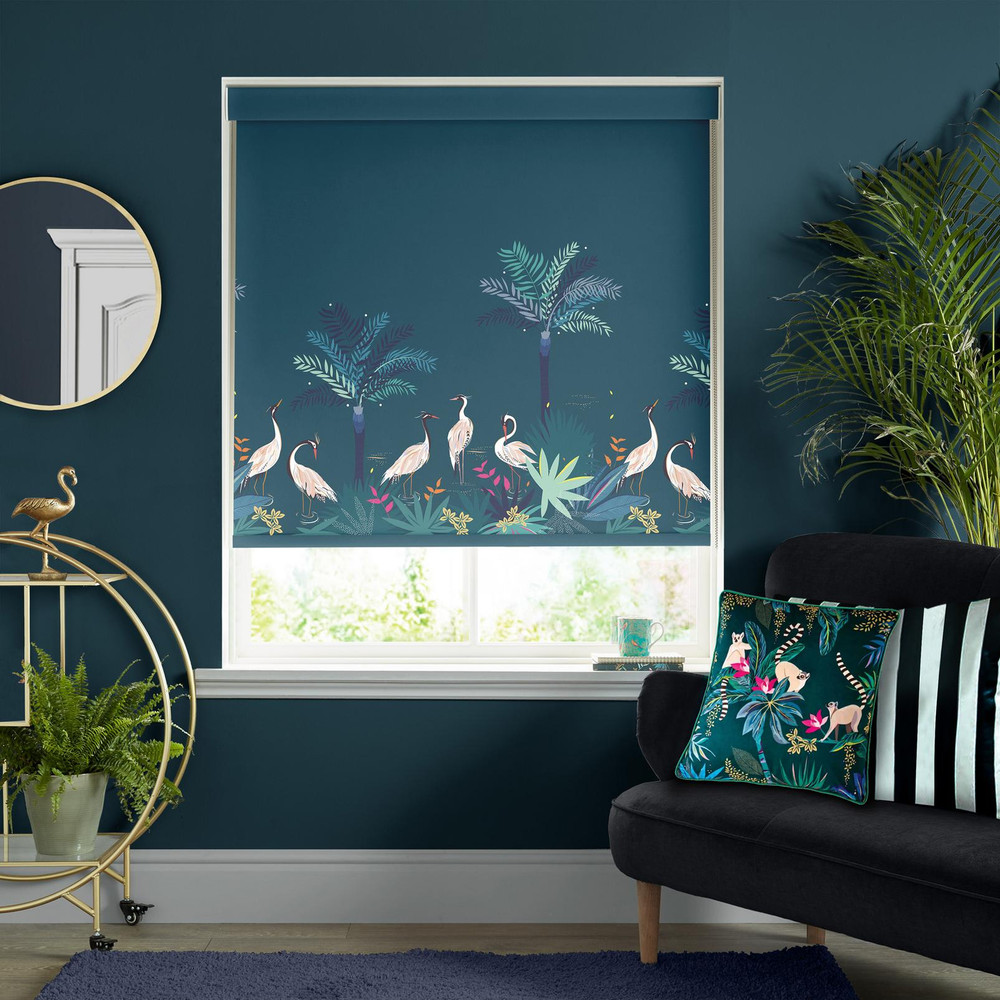 Heron Border Teal Roller Blind - 131095rol_ROOMSET_01.jpg