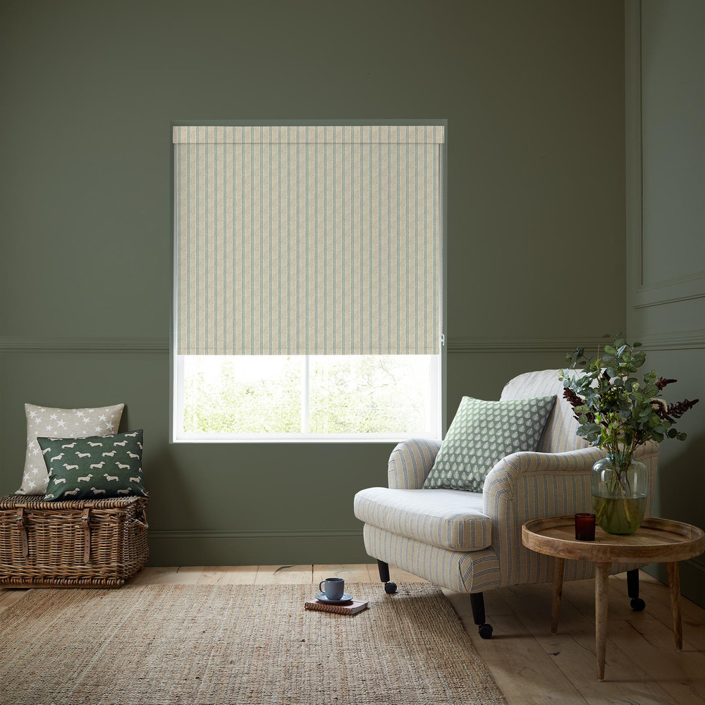 George Stripe Print Fern Roller Blind by Emily Bond - 131044rol_ROOMSET_01.jpg