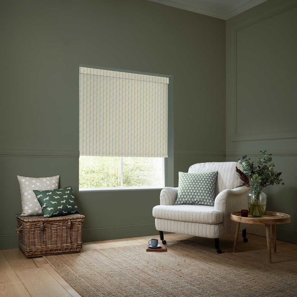 George Stripe Print Fern Roller Blind by Emily Bond - 131044rol_ROOMSET_02.jpg