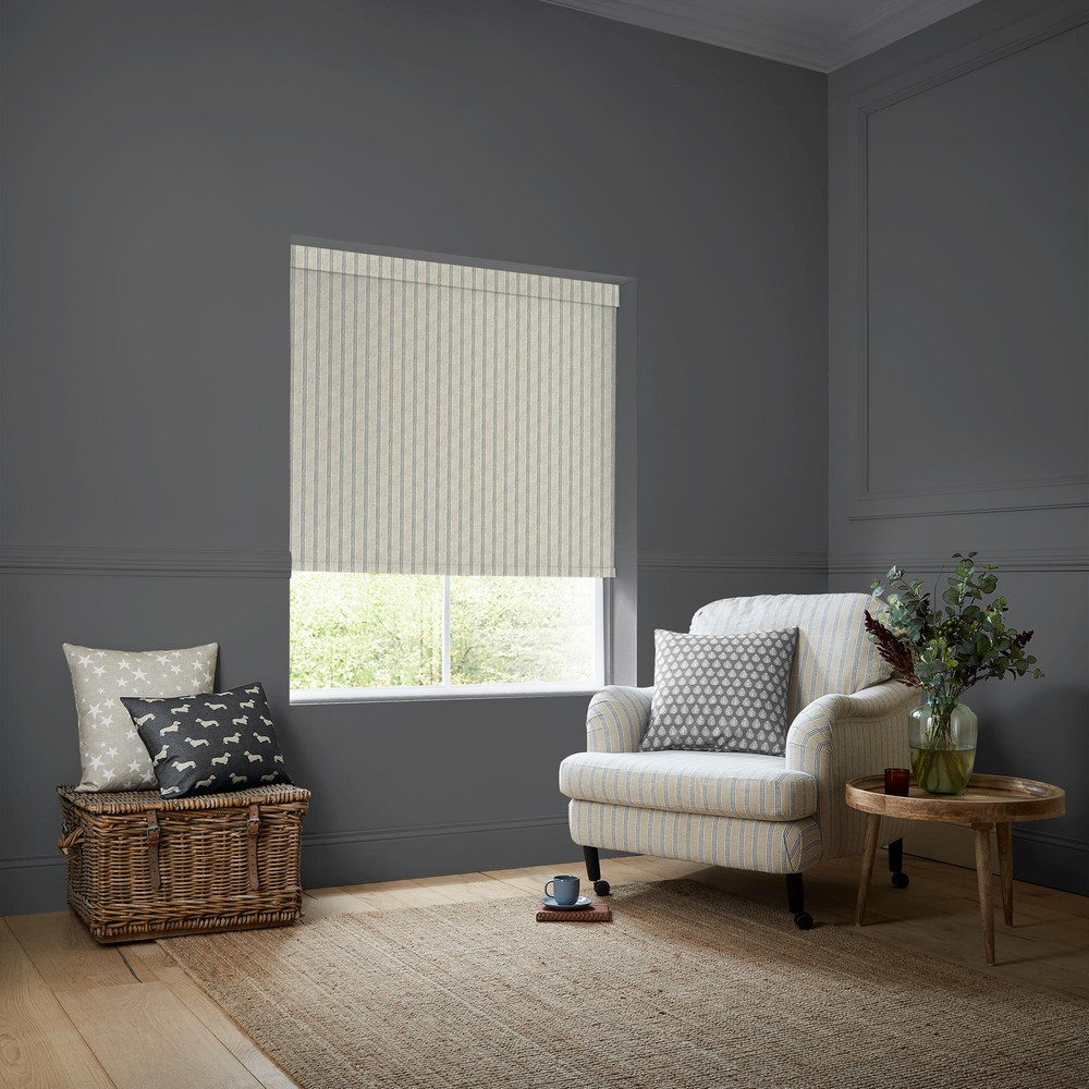 George Stripe Print Charcoal Roller Blind - 131041rol_ROOMSET_02.jpg