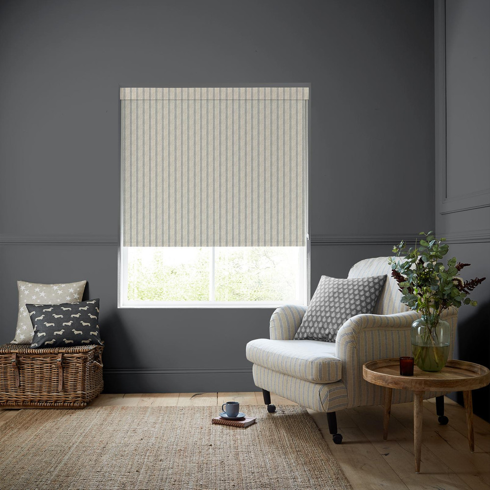 George Stripe Print Charcoal Roller Blind - 131041rol_ROOMSET_01.jpg