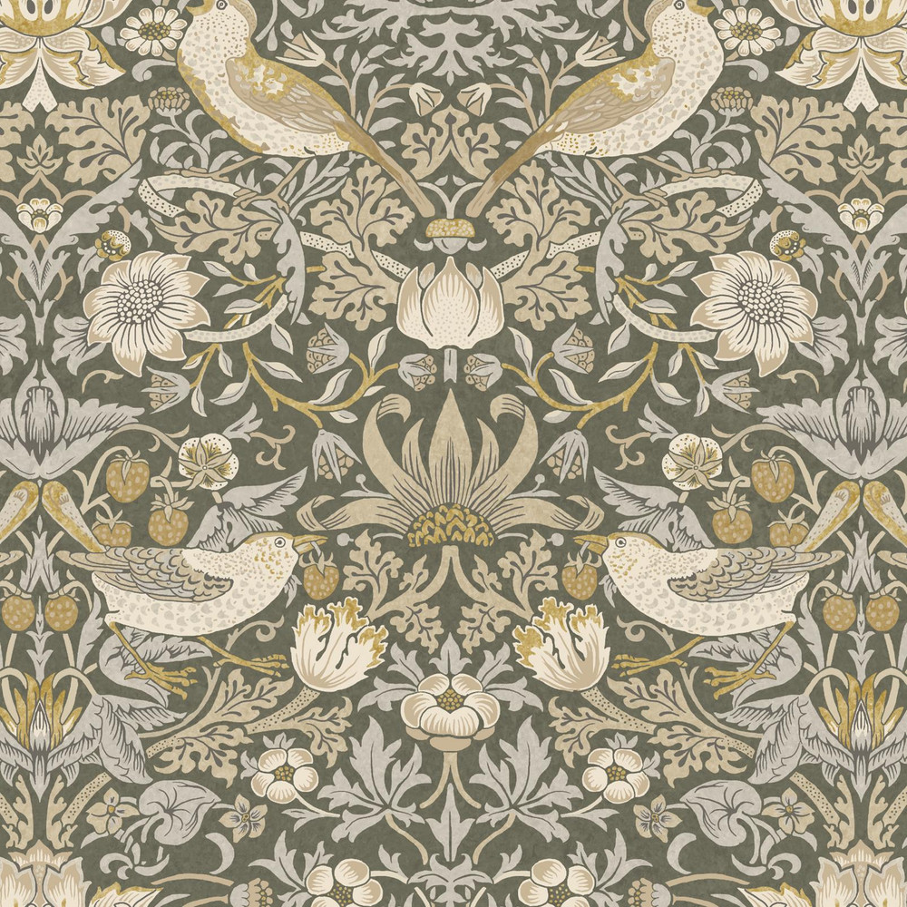 Strawberry Thief Flint Roller Blind by William Morris At Home - 130879rol_DETAIL_01.jpg