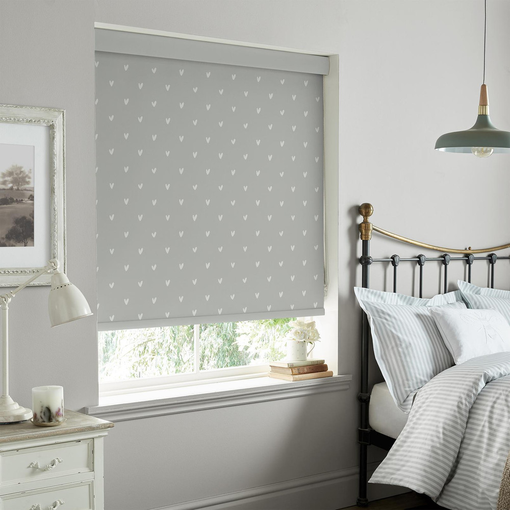 Hearts Grey Roller Blind by Sophie Allport - 130787rol_ROOMSET_02.jpg