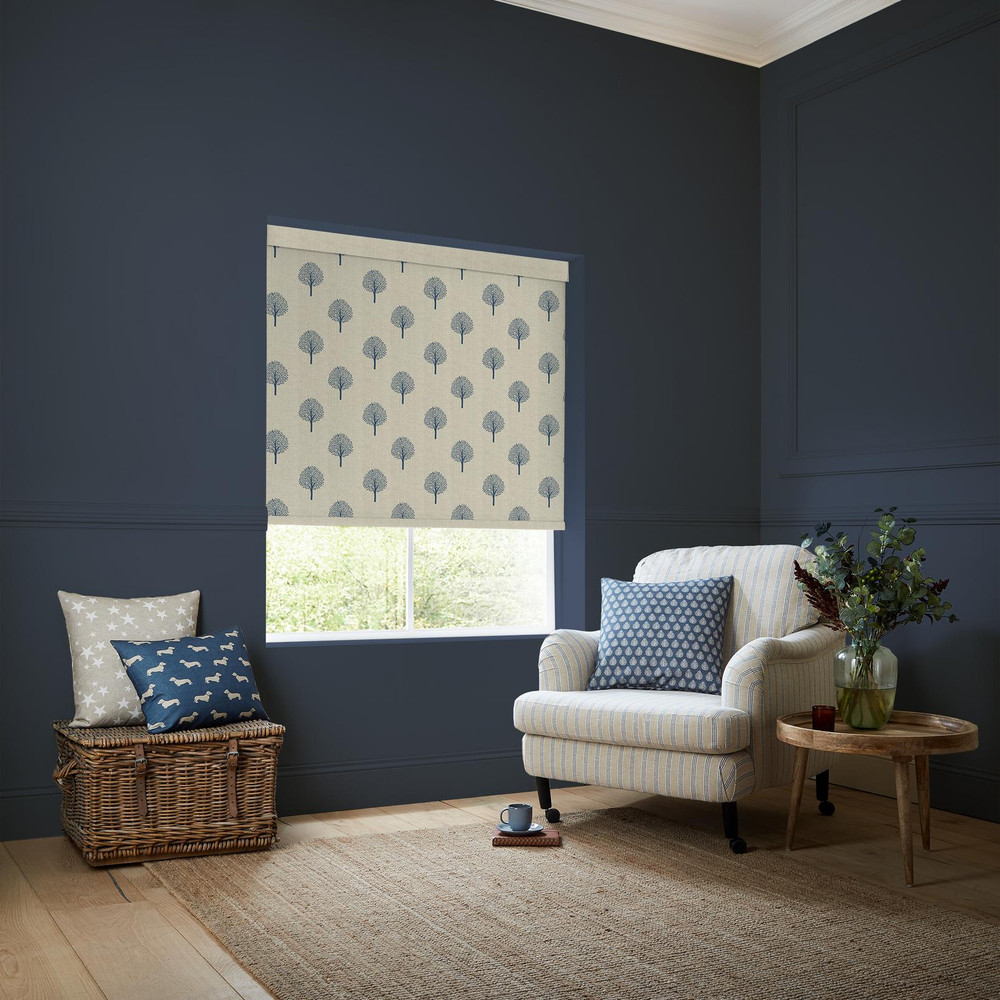 Yew Tree Navy Roller Blind by Emily Bond - 130646rol_ROOMSET_01.jpg