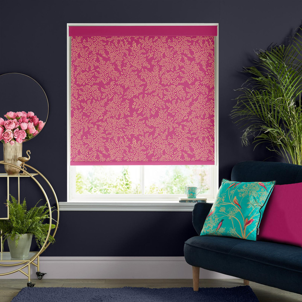 Little Leaves Fuchsia Roller Blind - 131123rol_ROOMSET_01.jpg