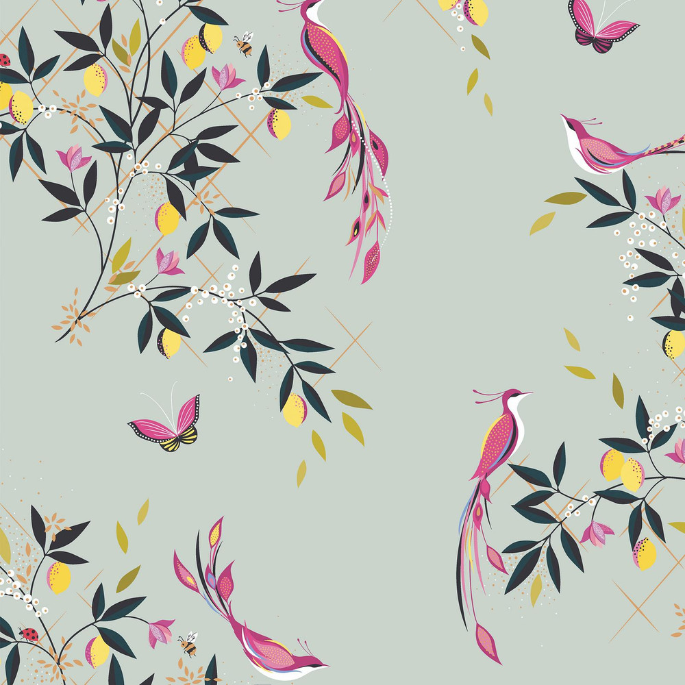 Birds & Trellis Duckegg Roller Blind by Sara Miller - 131071rol_DETAIL_01.jpg