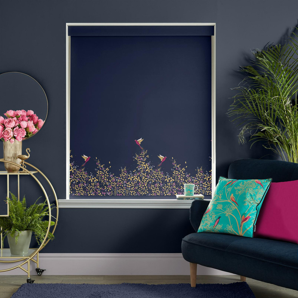 Hummingbird Border Deep Navy Roller Blind - 131107rol_ROOMSET_02.jpg