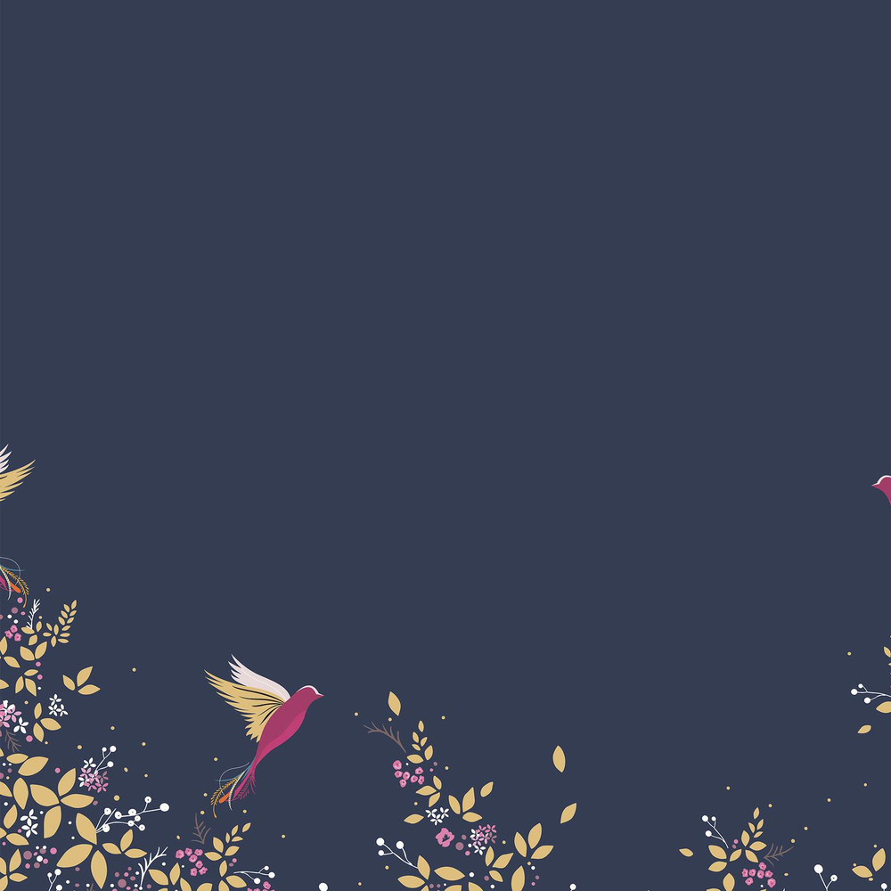 Hummingbird Border Deep Navy Roller Blind - 131107rol_DETAIL_01.jpg