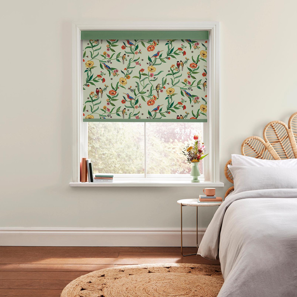 Summer Birds Green Roller Blind - 131006rol_ROOMSET_01.jpg