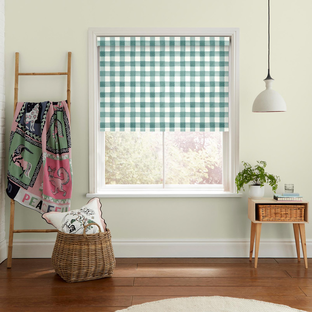 Handpainted Gingham Green Roller Blind by Cath Kidston - 130957rol_ROOMSET_01.jpg