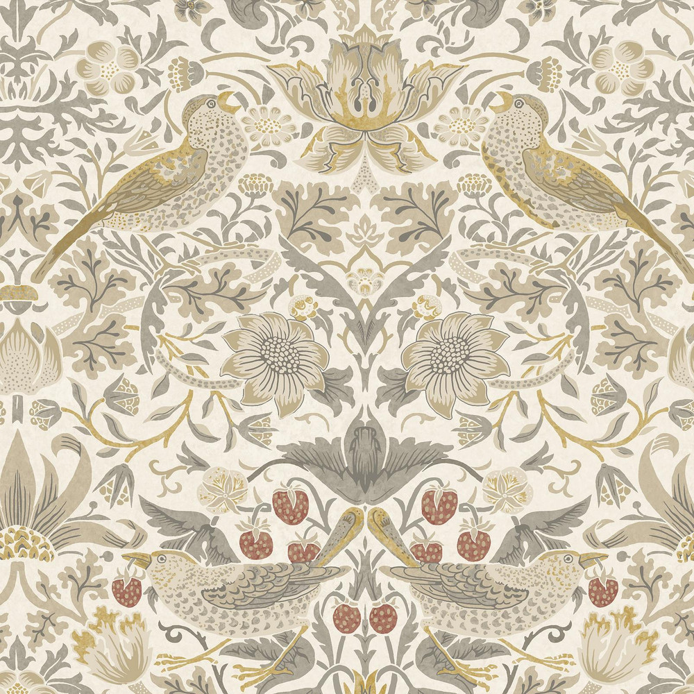 Strawberry Thief Ochre Roller Blind by William Morris At Home - 130887rol_DETAIL_01.jpg