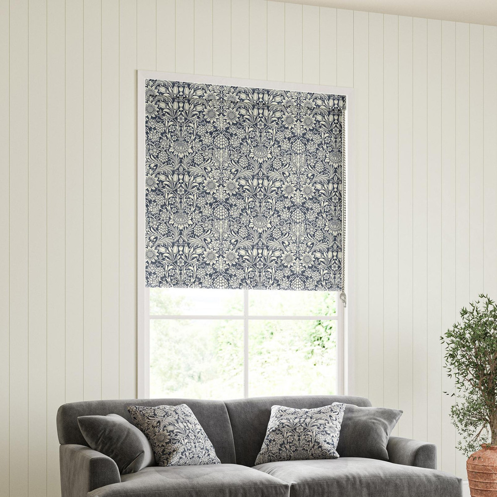 Sunflower Indigo Roller Blind by William Morris At Home - 130896rol_ROOMSET_02.jpg
