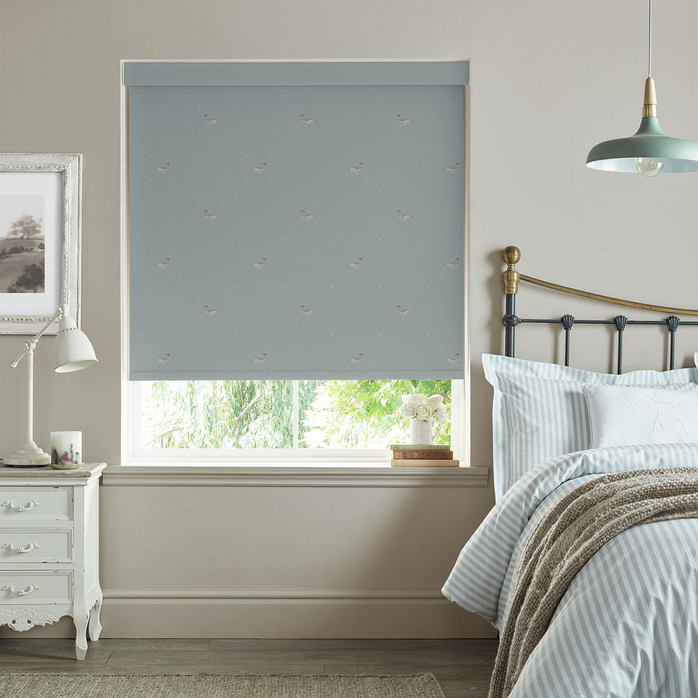 Hare Teal Blue Roller Blind by Sophie Allport - 130775rol_ROOMSET_01.jpg