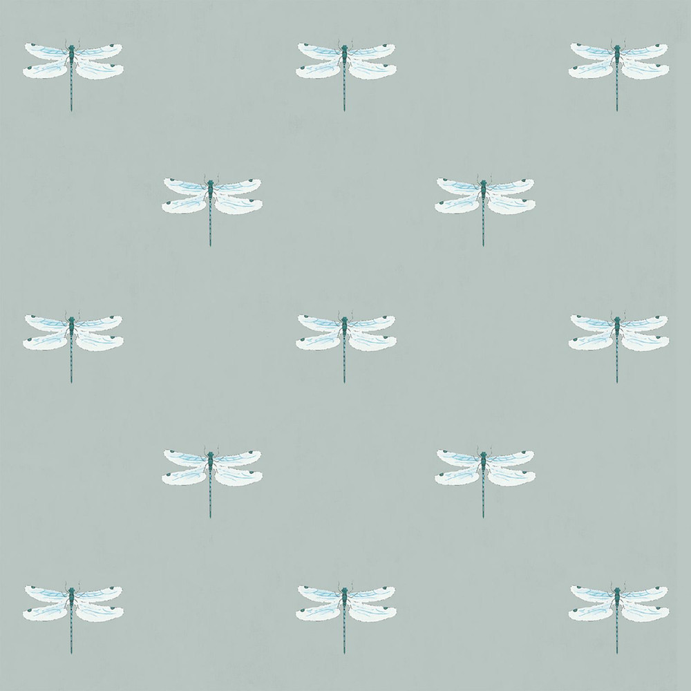 Dragonfly Grey Blue Roller Blind by Sophie Allport - 131196rol_DETAIL_01.jpg