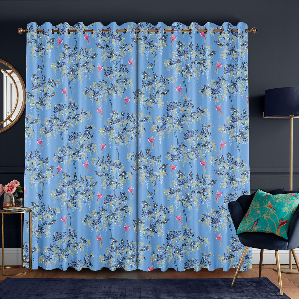 Hummingbird Cornflower Blue Curtains - 131108cur_ROOMSET_02.jpg