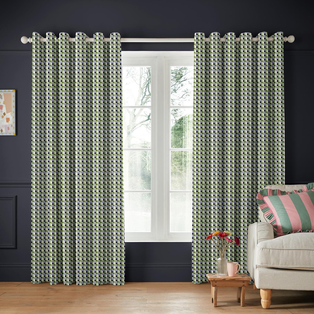 Cath Check Green Curtains by Cath Kidston - 130934cur_ROOMSET_01.jpg